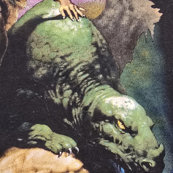 Boris Vallejo Fantasy Art Promo T Shirt Nude 80s Size Lg Vtg 1986 Black Unisex - Picture 8 of 16